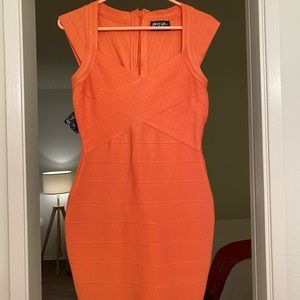 Nasty Gal Coral Bandage Dress